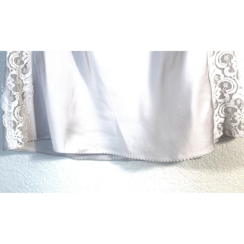 Vintage Westform Half Slip Skirt Medium Silver Gray Satin Wide Lace Sides USA - Picture 5 of 9
